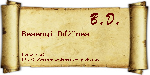 Besenyi Dénes névjegykártya